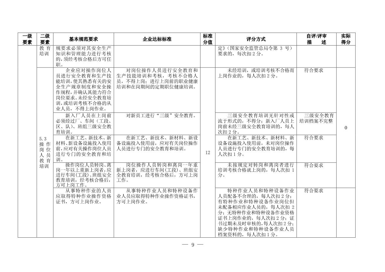 13-2.公司安全标准化自评评分表9