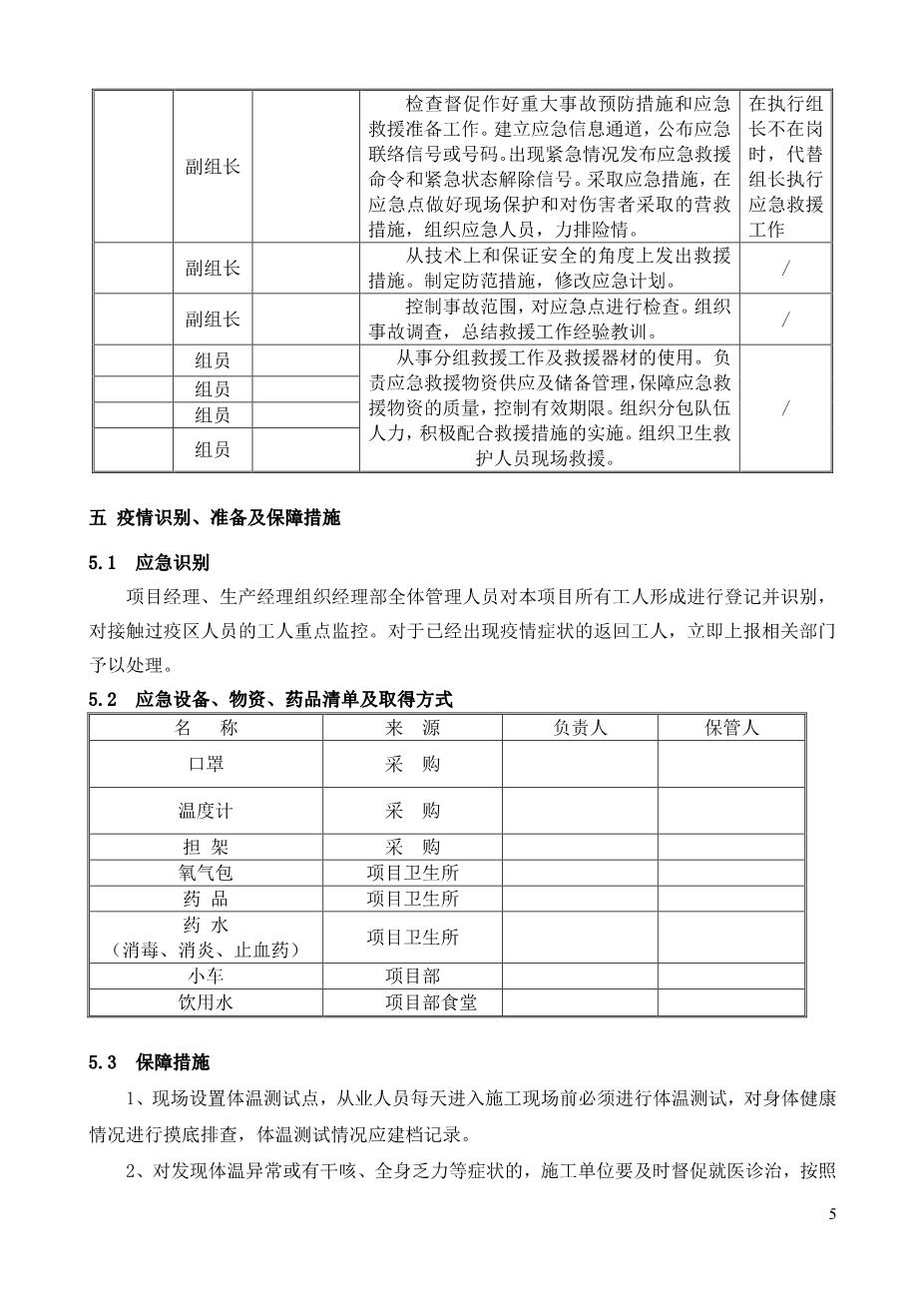 新型冠状病毒应急预案6——建筑工程项目（详细带流程图）5