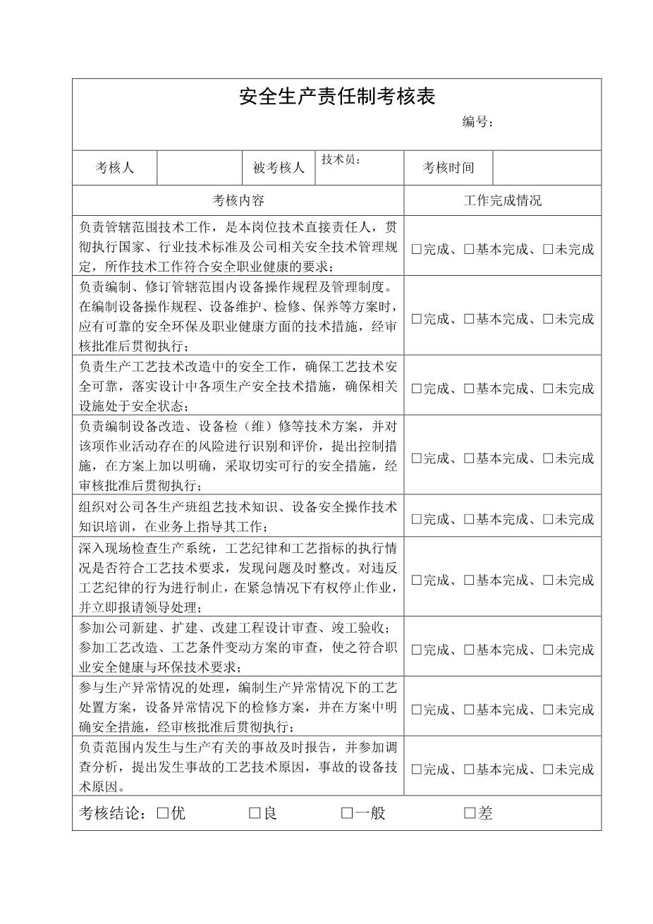 1.技术员安全生产责任制考核表1