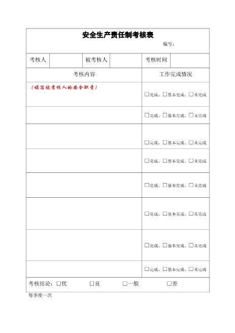 2-5.安全生产责任制考核表