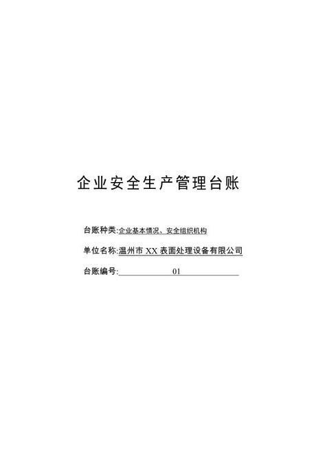 编号01企业基本情况、安全组织机构台账