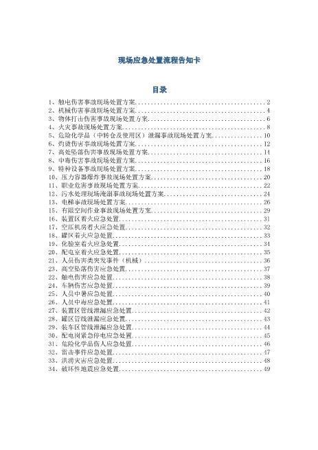01.安全生产应急处置卡模板（常见事故）