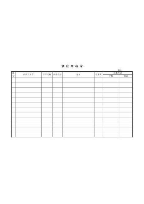 8.1供应商名录