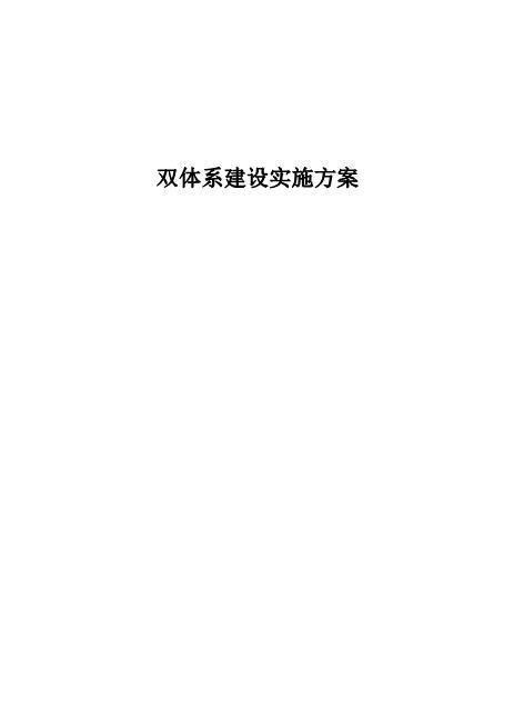 化工企业双体系建设实施方案