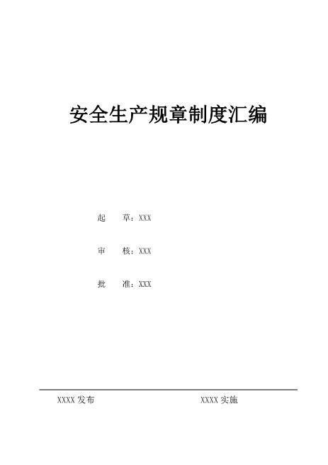 安全标准化安全生产规章制度（另外一家公司参考使用）