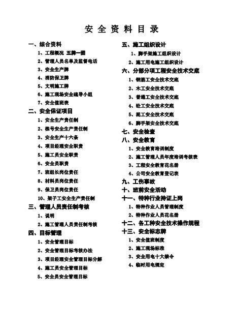 建筑工程安全资料全套