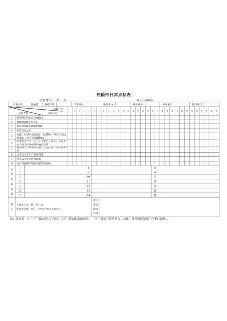 10.传输带日常点检表