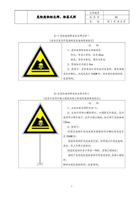 004危险废物标志牌、标签式样