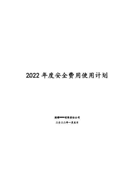 5.2022年安全投入计划